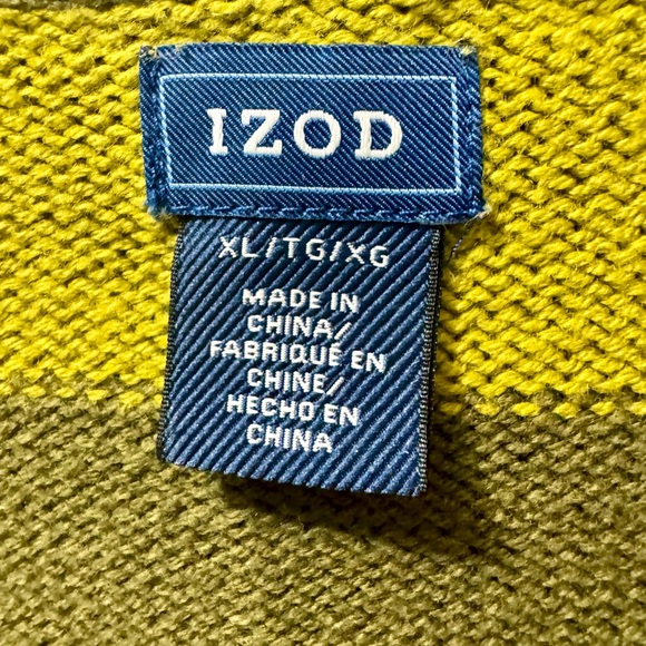 Izod green striped short sleeve women’s cardigan, size XL - Picture 2 of 2